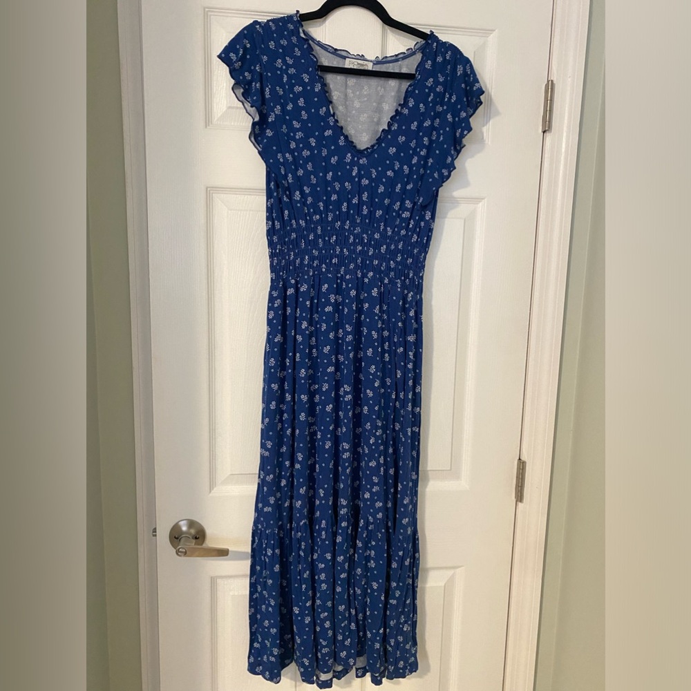 Sofia smocked waist jersey dress size L